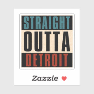 Rak Outta Detroit Michigan MI Klistermärken