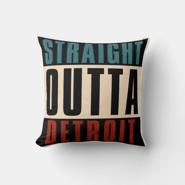 Rak Outta Detroit Michigan MI Kudde (Framsida)