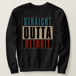 Rak Outta Detroit Michigan MI Lång Ärmad Tröja