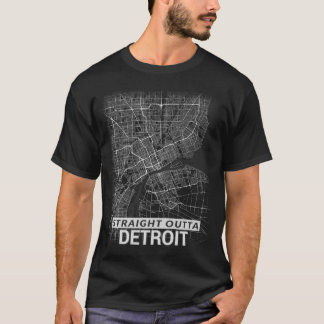 Rak Outta Detroit stadskarta (det STORA TRYCKET) T Shirt