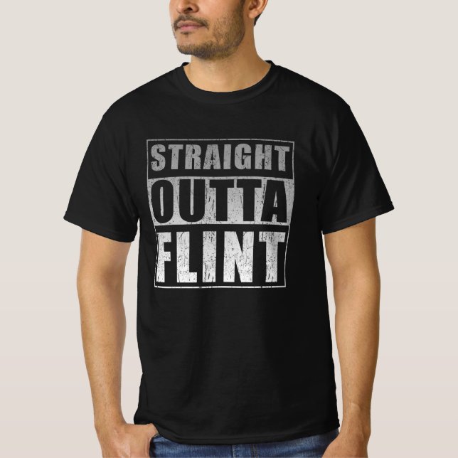 Rak Outta Flint T Shirt (Framsida)