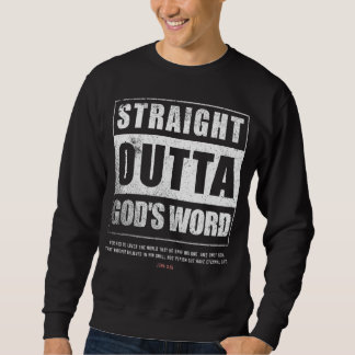 Rak Outta Gods Ord John 3 16 Jesus Christian Chris Lång Ärmad Tröja