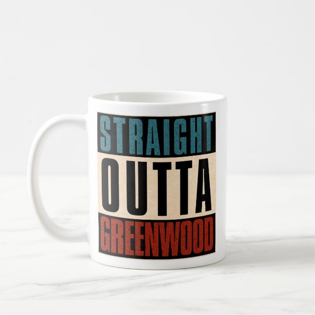 Rak Outta Greenwood Indiana IN Kaffemugg (Vänster)