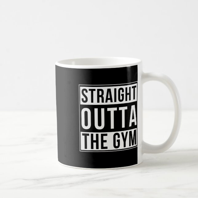 Rak outta Gym Funny Bodybuilding Weightli Kaffemugg (Höger)