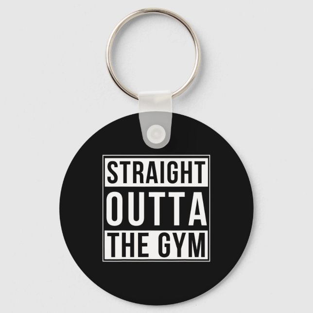 Rak outta Gym Funny Bodybuilding Weightli Nyckelring (Framsida)