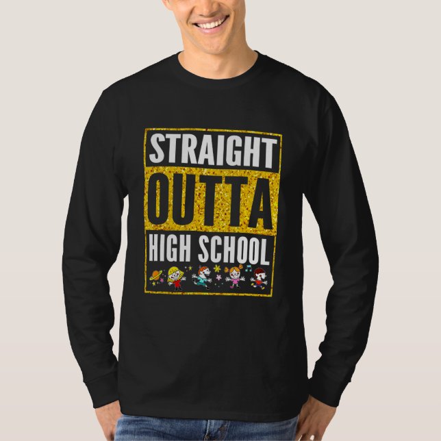 Rak Outta High School Coola Grad Heart Graduat T Shirt (Framsida)