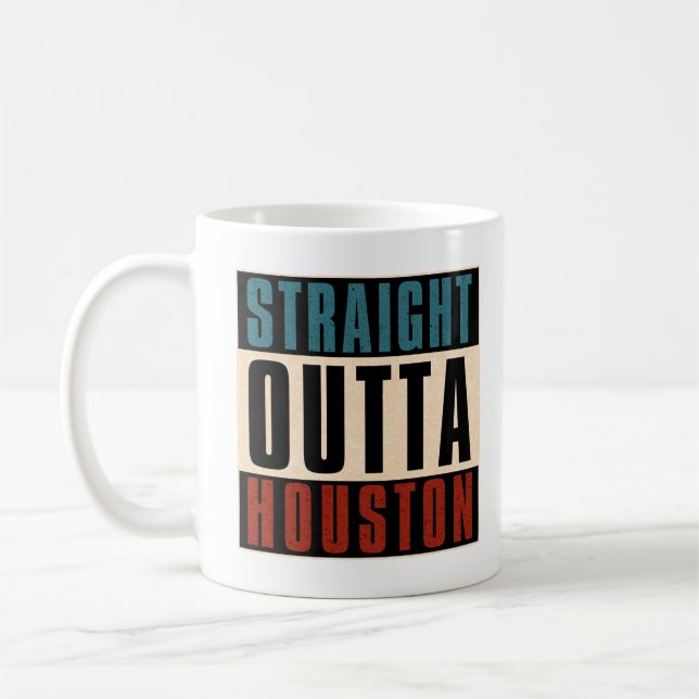 Rak Outta Houston Texas TX USA Kaffemugg (Vänster)