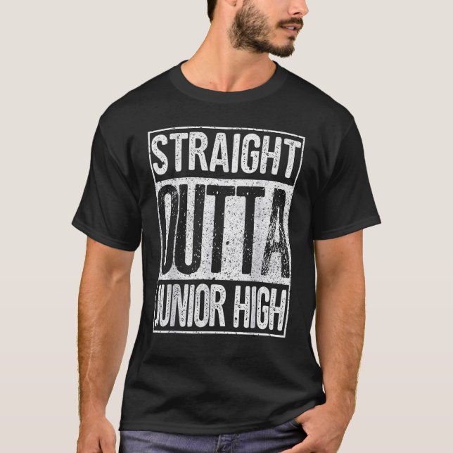 Rak Outta Junior High Shirt Funny Studenten T (Framsida)