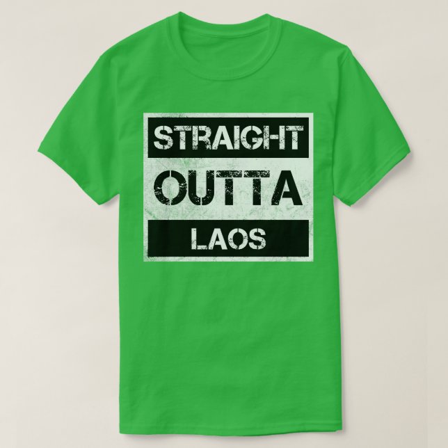 Rak Outta Laos Traveler Gift Land Expat Na T Shirt (Design framsida)