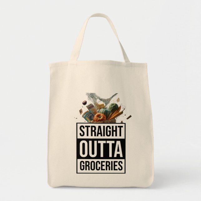 Rak Outta Livsmedel-Tote Bag Tygkasse (Framsidan)