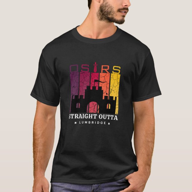 Rak Outta Lumbridge Runescape Gamer T Shirt (Framsida)