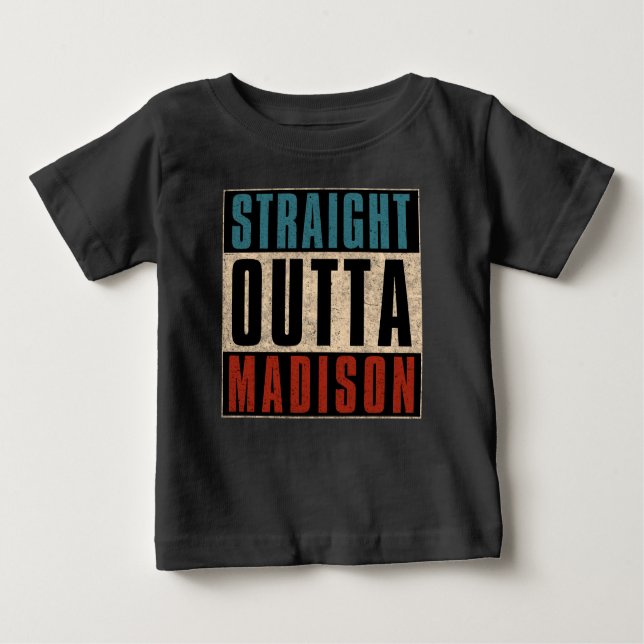 Rak Outta Madison Wisconsin WI T Shirt (Framsida)