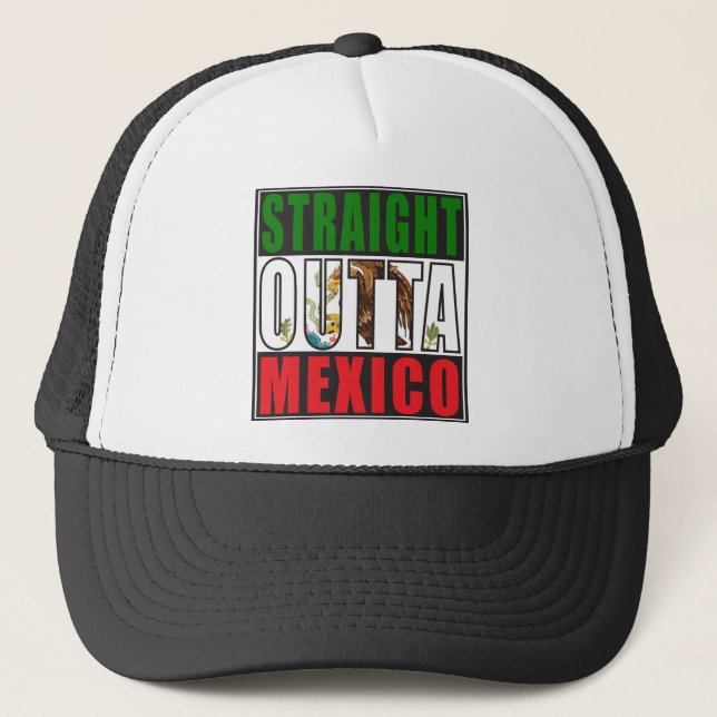 Rak Outta Mexico flagga Truckerkeps (Framsida)