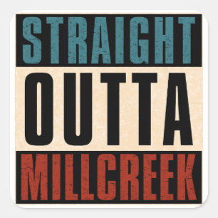 Rak Outta Millcreek Utah UT Fyrkantigt Klistermärke