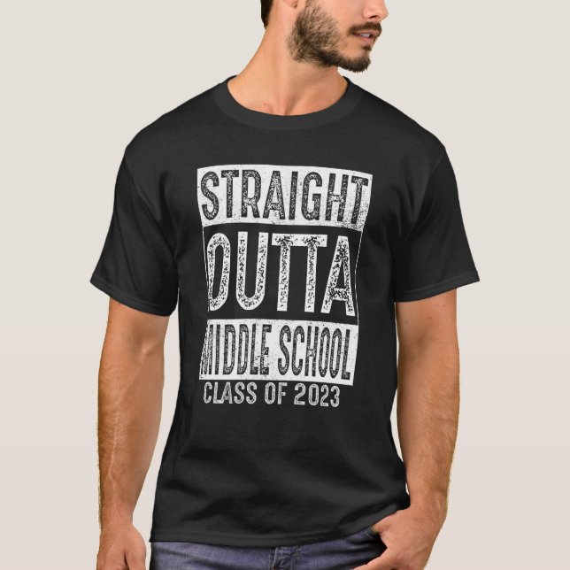 Rak Outta Mitten skolklass 2023 Studenten T Shirt (Framsida)