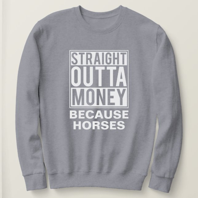Rak Outta Money Funny Equestrian Horse T Shirt (Design framsida)