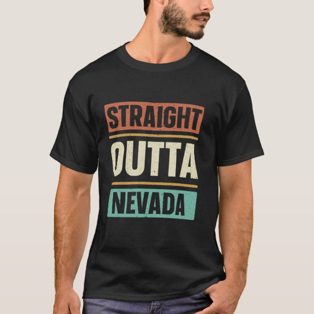 Rak Outta Nevada Förenta staterna State America Tr T Shirt (Framsida)