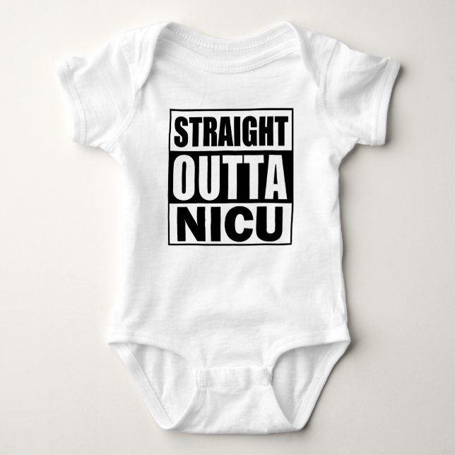Rak Outta NICU rolig nyfödd Preemie T Shirt (Framsida)