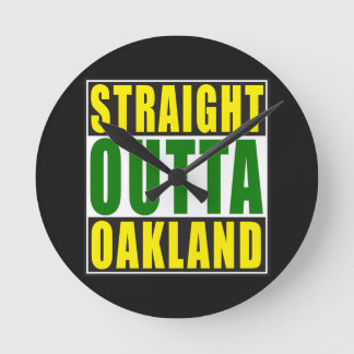 Rak Outta Oakland grönt Rund Klocka