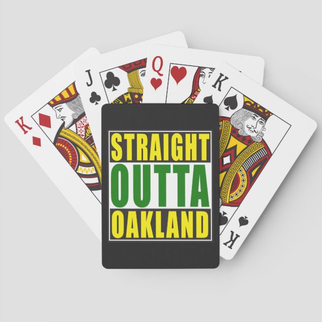 Rak Outta Oakland grönt Spelkort (Baksidan)