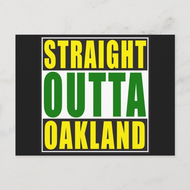 Rak Outta Oakland Grönt Vykort (Framsida)