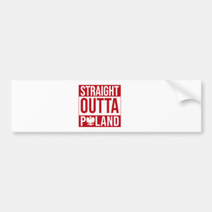 Rak Outta Poland Flagga Bumper Sticker Bildekal