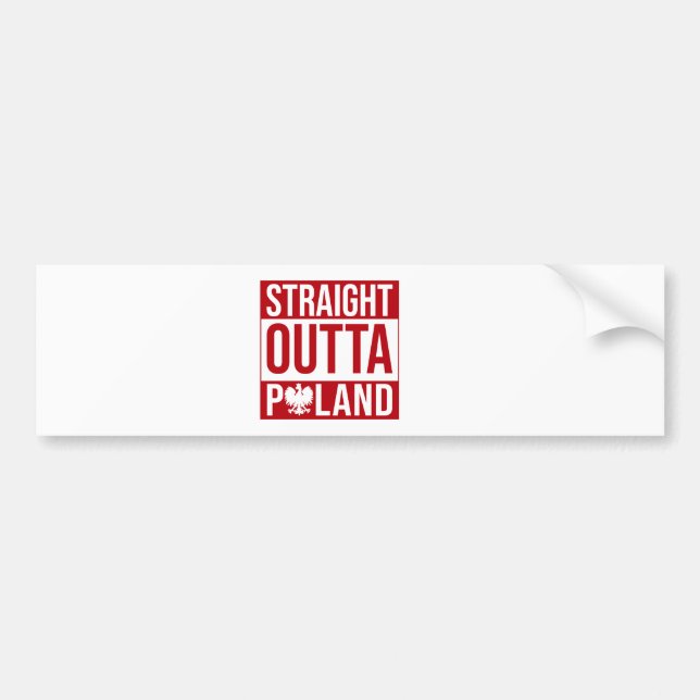 Rak Outta Poland Flagga Bumper Sticker Bildekal (Framsidan)