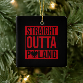 Rak Outta Poland Flagga Red White Julgransprydnad Keramik