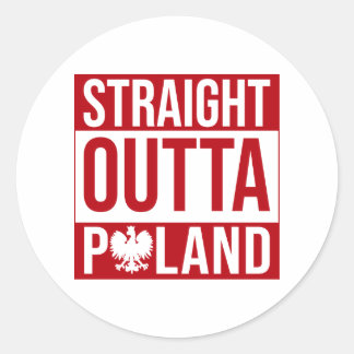 Rak Outta Poland Flagga Sticker Runt Klistermärke