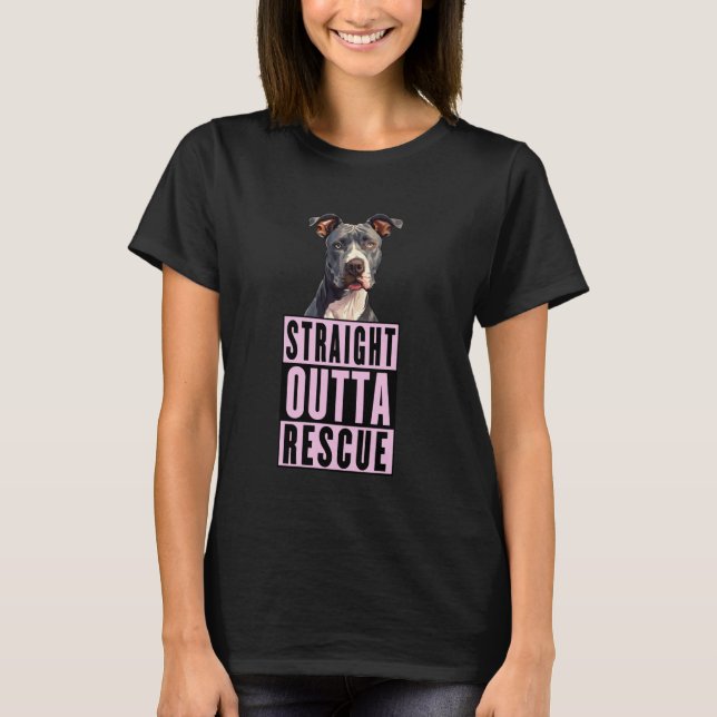 Rak Outta Rädding Pit Bulls Manar Kvinnor Tonåring T Shirt (Framsida)