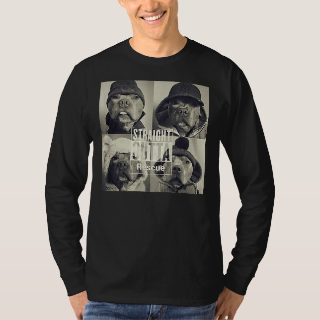 Rak Outta Rädding Pitbull T Shirt (Framsida)