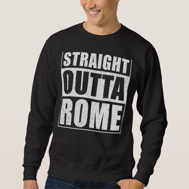 Rak Outta Rom Italien Travel Rom Lång Ärmad Tröja (Framsida)