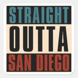Rak Outta San Diego California CA USA Fyrkantigt Klistermärke