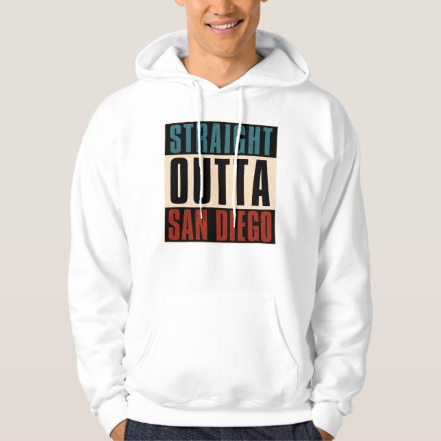 Rak Outta San Diego California CA USA Hoodie (Framsida)