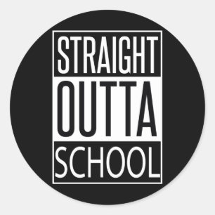 Rak Outta School 2 Runt Klistermärke