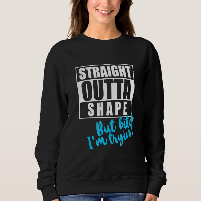 Rak Outta Shape men Im Tryin Gym Tee Roligt Work (Framsida)