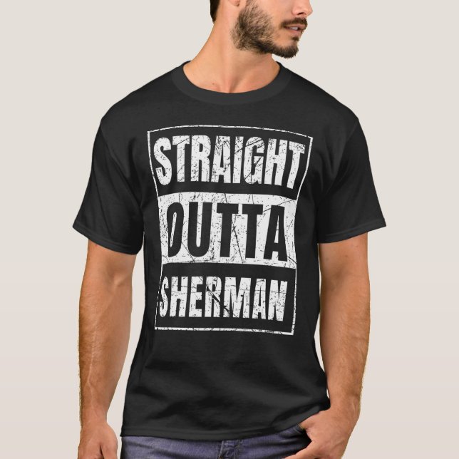 Rak Outta Sherman T Shirt (Framsida)