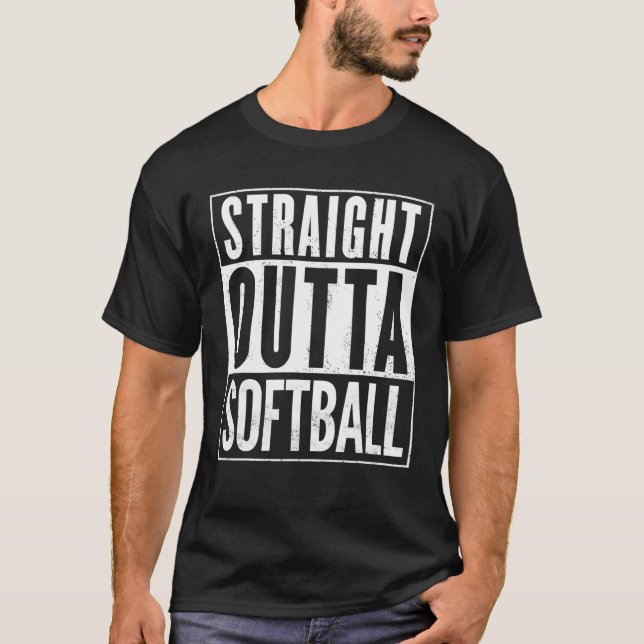 Rak Outta Softball Funy T Shirt (Framsida)