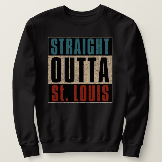 Rak Outta St. Louis Missouri MO Lång Ärmad Tröja (Design framsida)