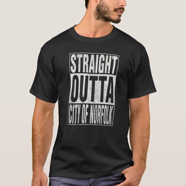 RAK OUTTA-STAD FÖR NORFOLK-Coolans hemoffert T Shirt (Framsida)