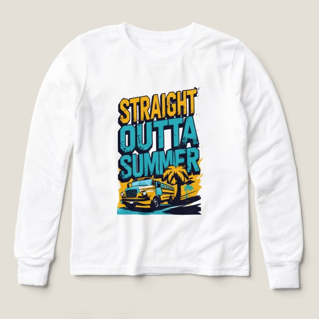 Rak Outta Summer - Retro Back to School T Shirt (Design framsida)