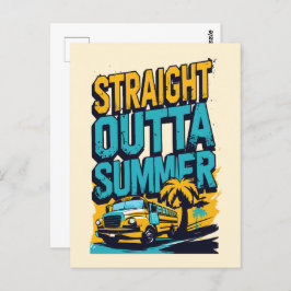 Rak Outta Summer - Retro Back to School Vykort