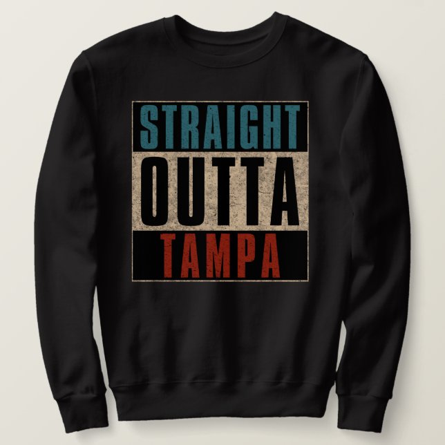 Rak Outta Tampa Florida FL Lång Ärmad Tröja (Design framsida)