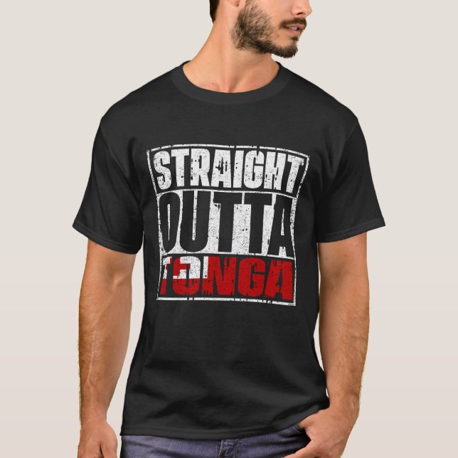 Rak Outta Tonga Flagga T Shirt (Framsida)