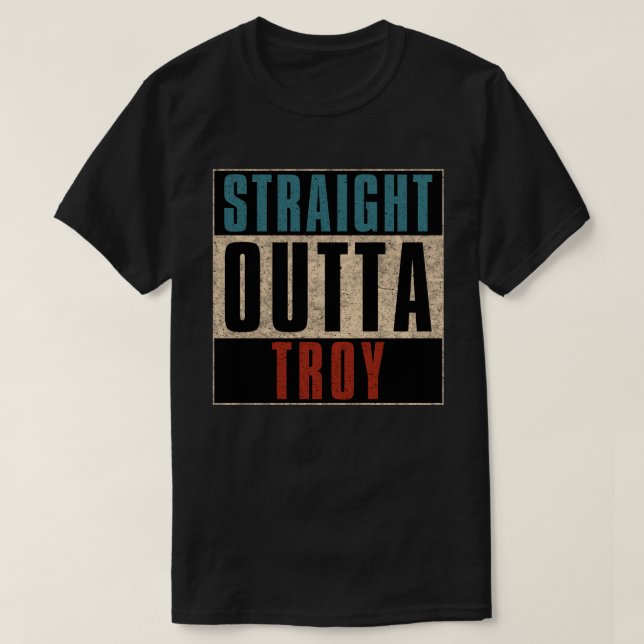 Rak Outta Troy Michigan MI T Shirt (Design framsida)