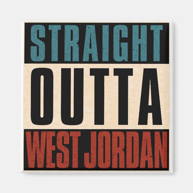 Rak Outta Väster Jordan Utah UT Magnet (Framsidan)