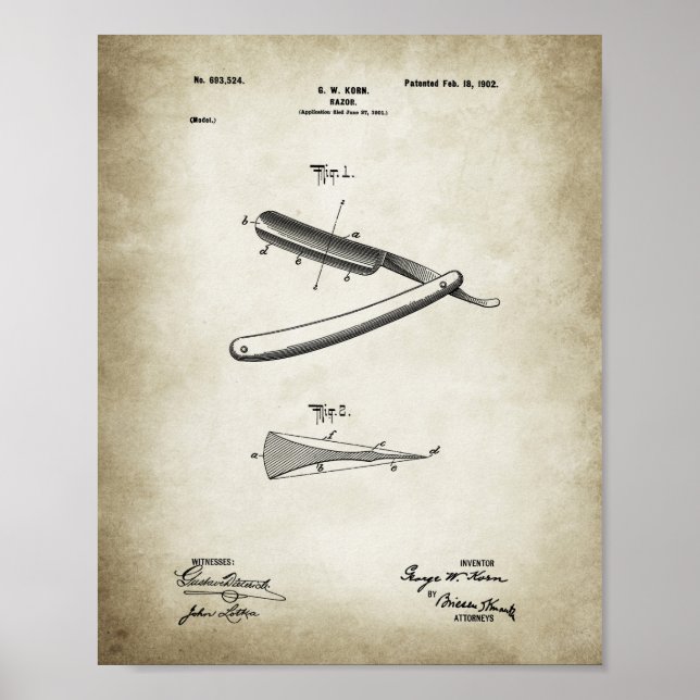 Rak Razor Patent Poster (Framsidan)