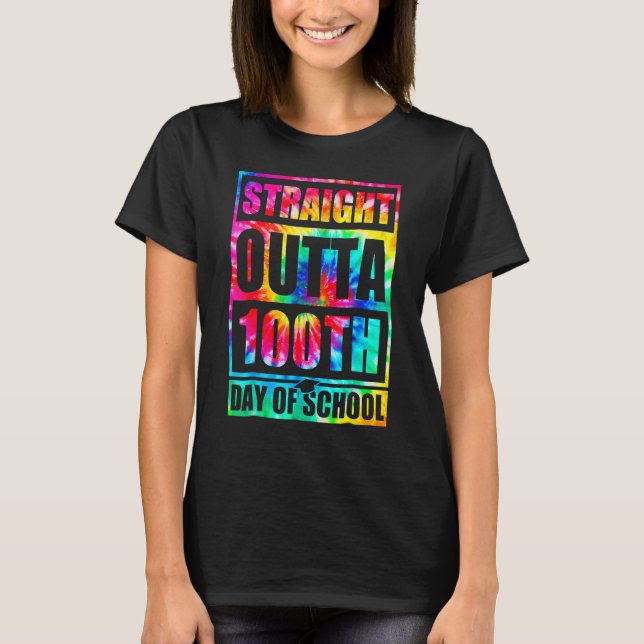 Rak skoldag 100 dagar i Lycklig 1 T Shirt (Framsida)