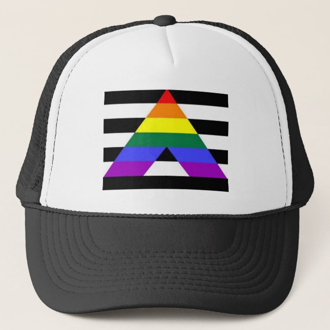 Rak supporter för bundsförvantflagga LGBT Truckerkeps (Framsida)