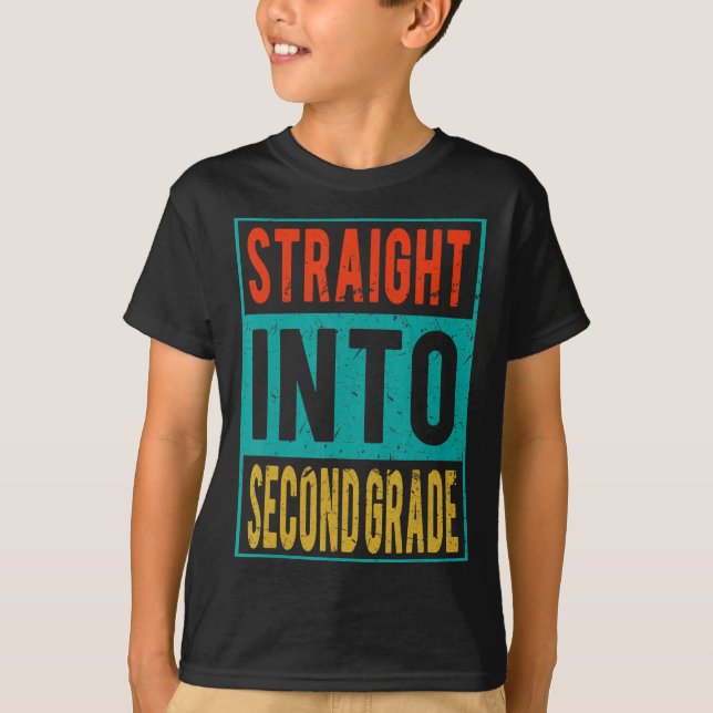Rak till andra Klass Back to school andra Grad T Shirt (Framsida)